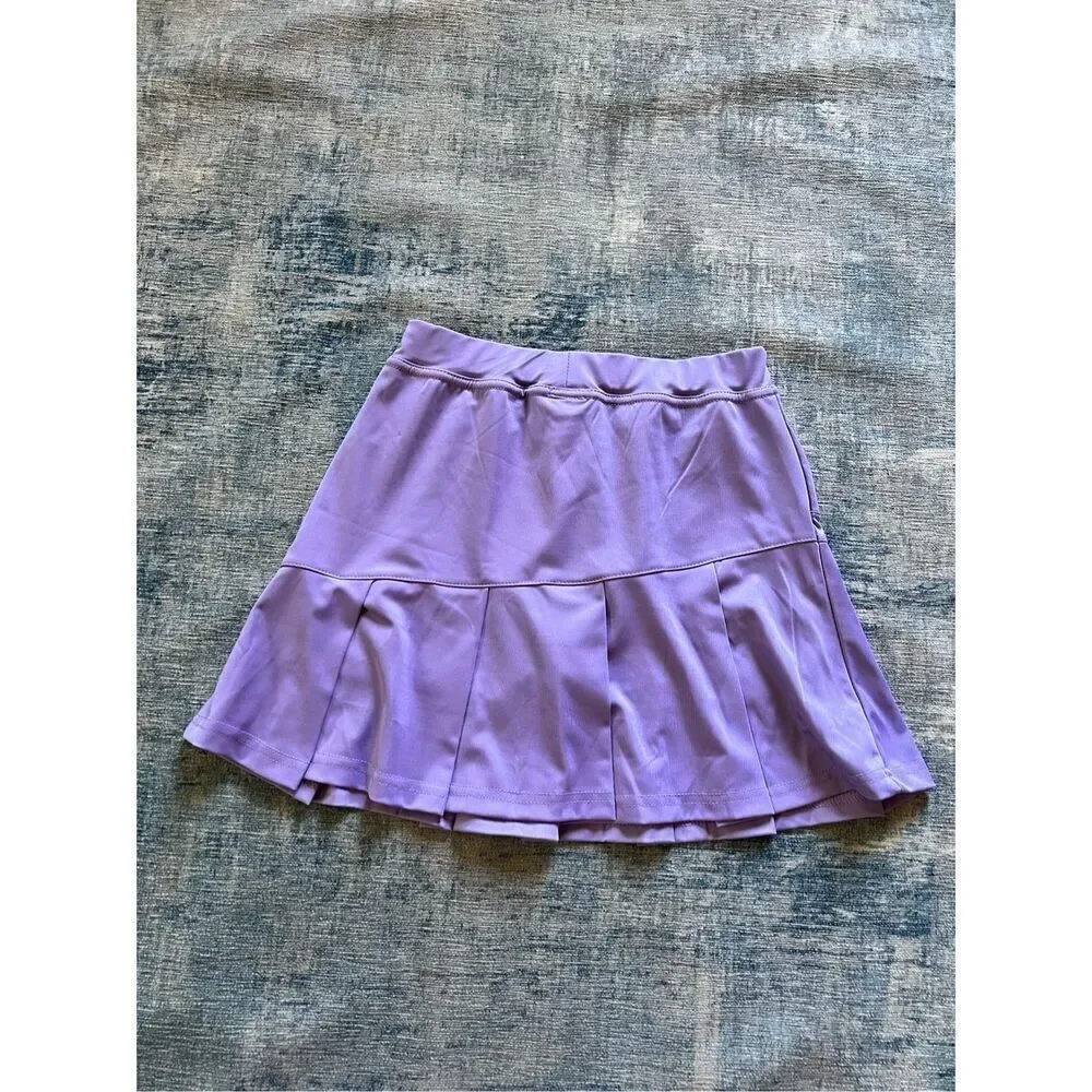 New! Pansee Lavender Purple Pleated Athletic Skort Girls 12